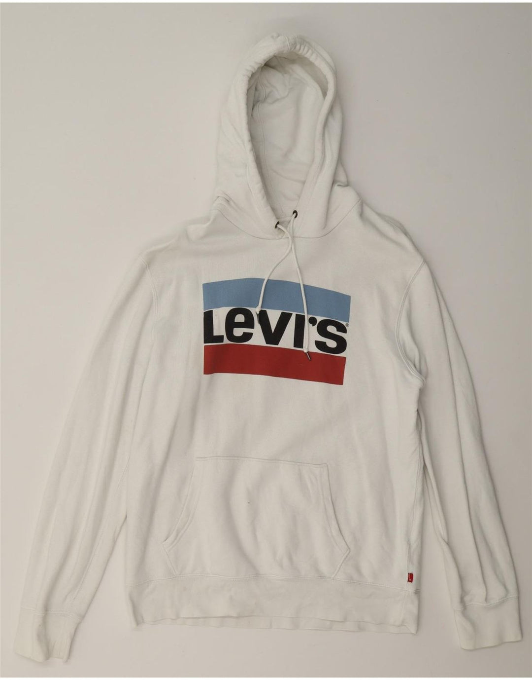 Męski sweter z kapturem Levi's z grafiką, duży, biały, bawełniany