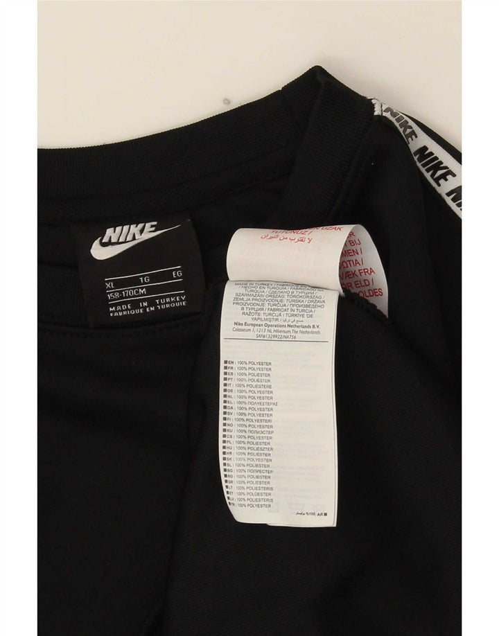 Chłopięcy sweter z grafiką Nike, 13-14 lat, XL, czarny, poliester