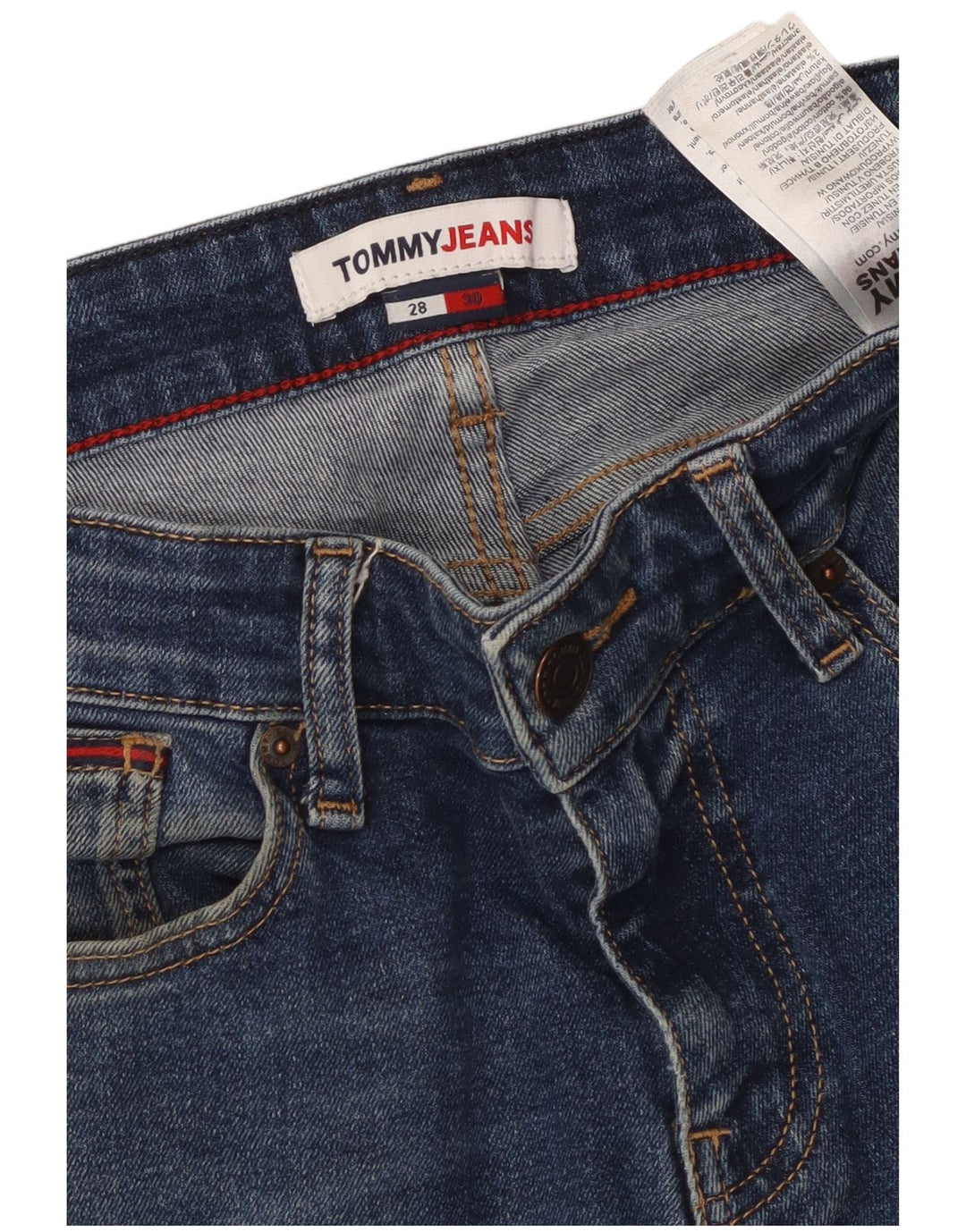 Męskie jeansy slim fit TOMMY HILFIGER W28 L30 Niebieskie bawełniane