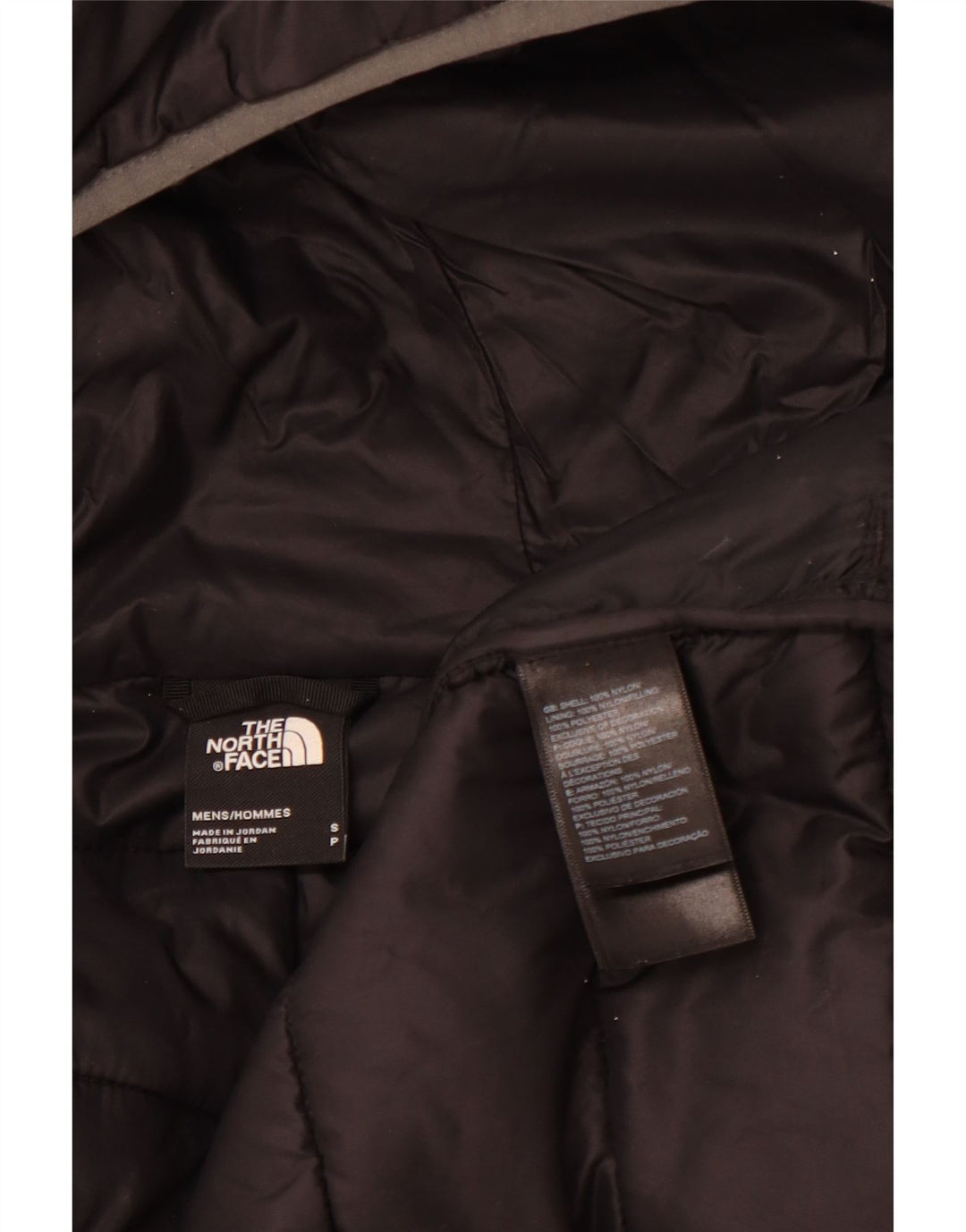 Męska ocieplana kurtka z kapturem THE NORTH FACE UK 36, mały, czarny nylon