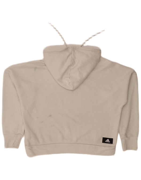 Damska bluza z kapturem Adidas Oversized Crop Graphic UK 8/10 Small White