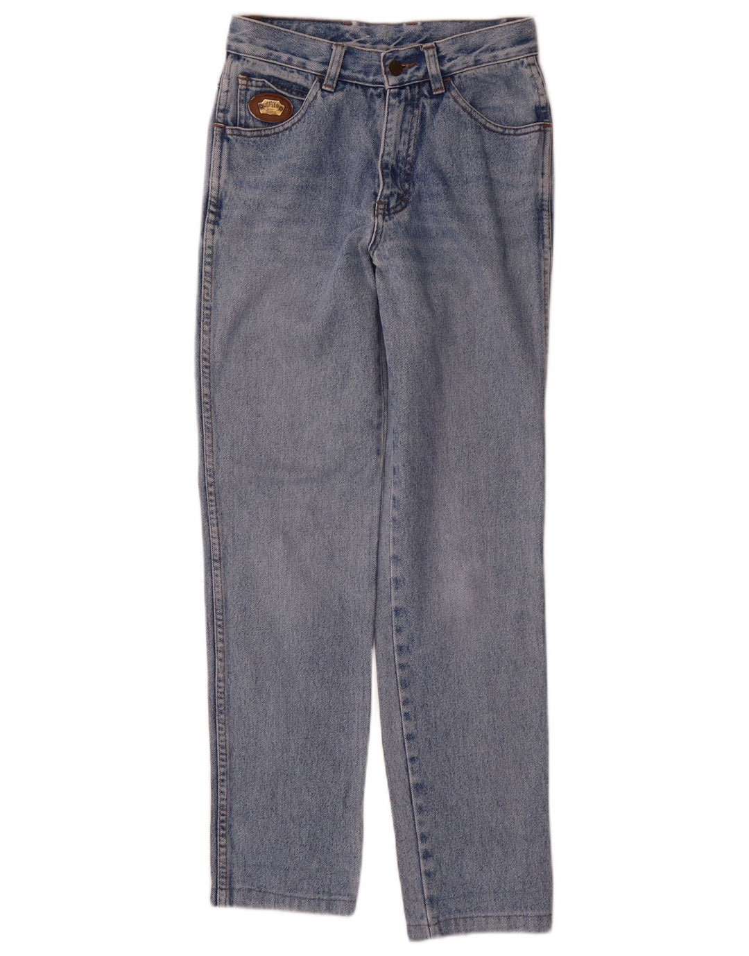 Vintage damskie jeansy slim W26 L29 niebieska bawełna