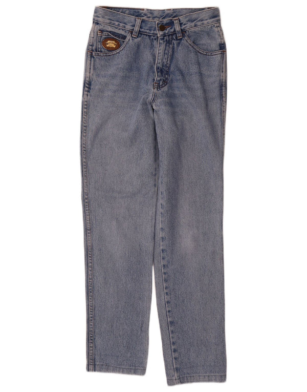 Vintage damskie jeansy slim W26 L29 niebieska bawełna