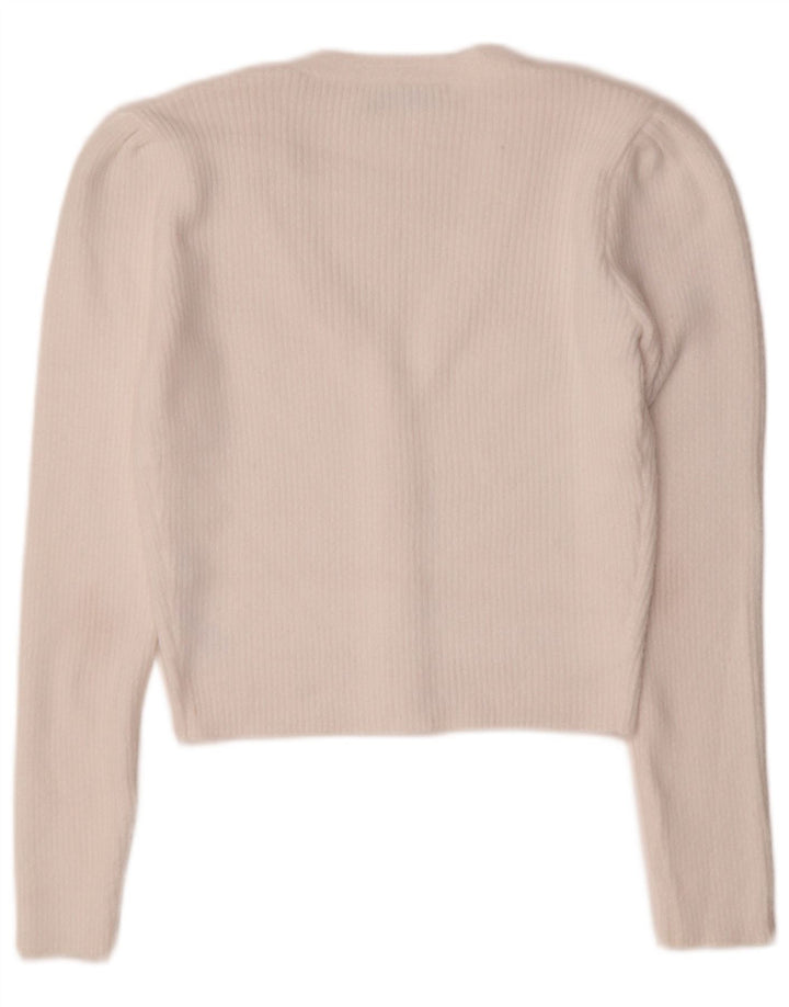 Sweter damski Zara Crop Cardigan UK 12 Średni biały nylon