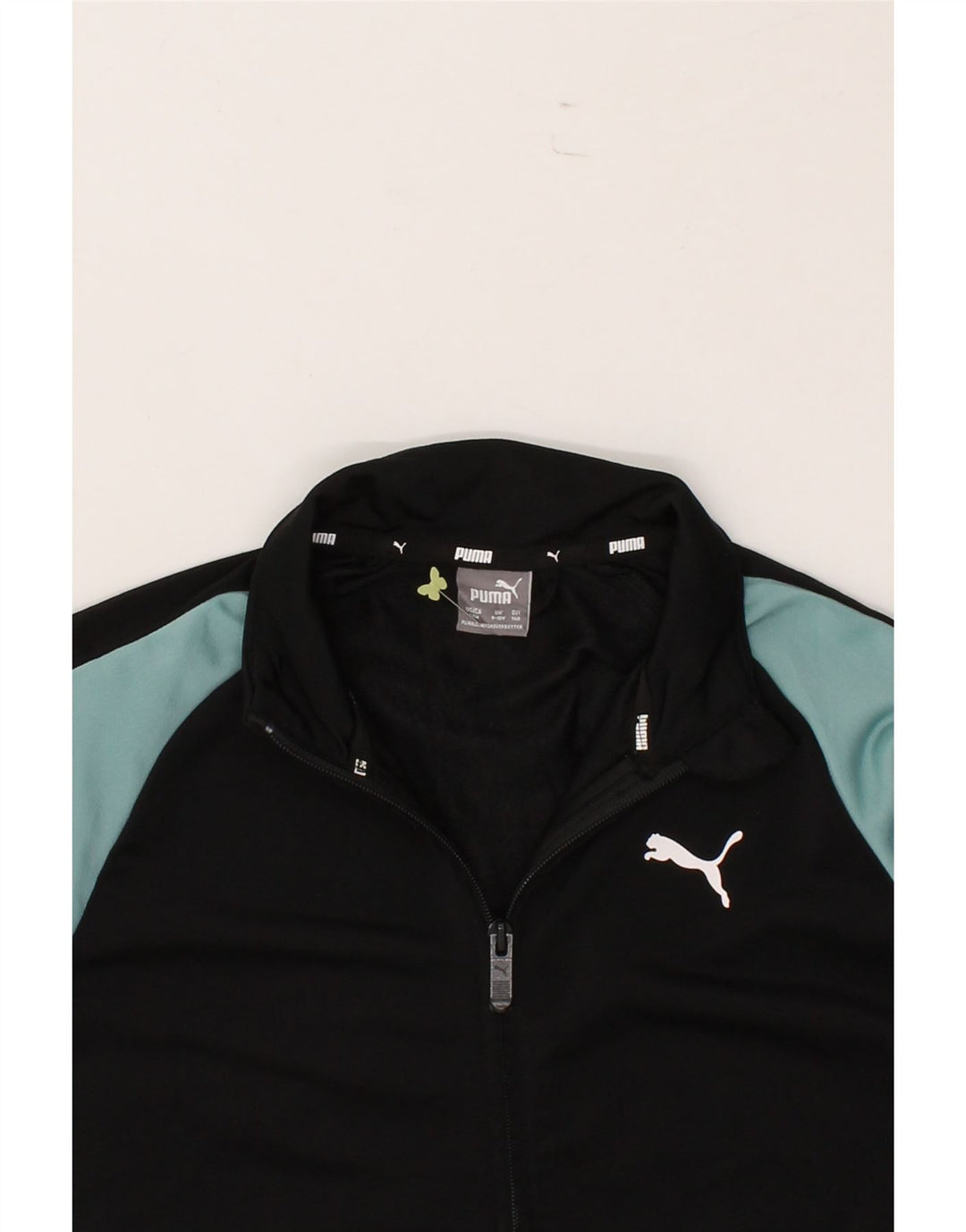 PUMA Boys Tracksuit Top Jacket 9-10 Years  Black Colourblock Polyester Vintage Puma and Second-Hand Puma from Messina Hembry 