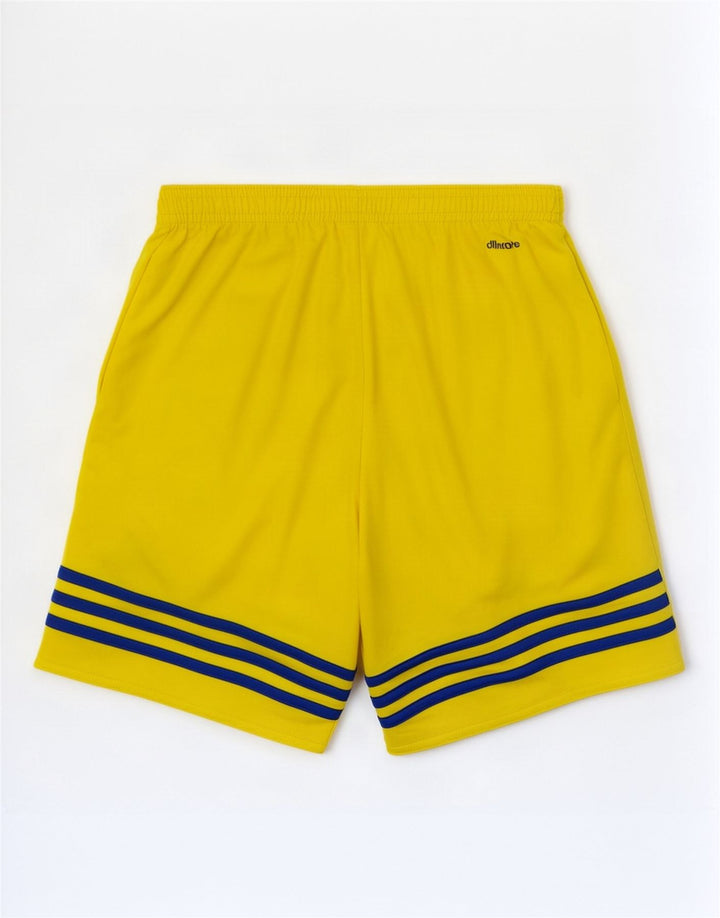 Męskie spodenki sportowe Adidas Climalite, małe, żółte, poliestrowe