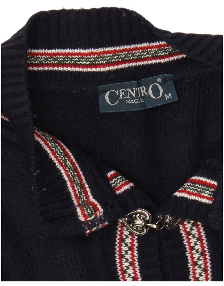 Damski sweter zapinany na guziki CENTRO MAGLIA UK 14 Średni granatowy