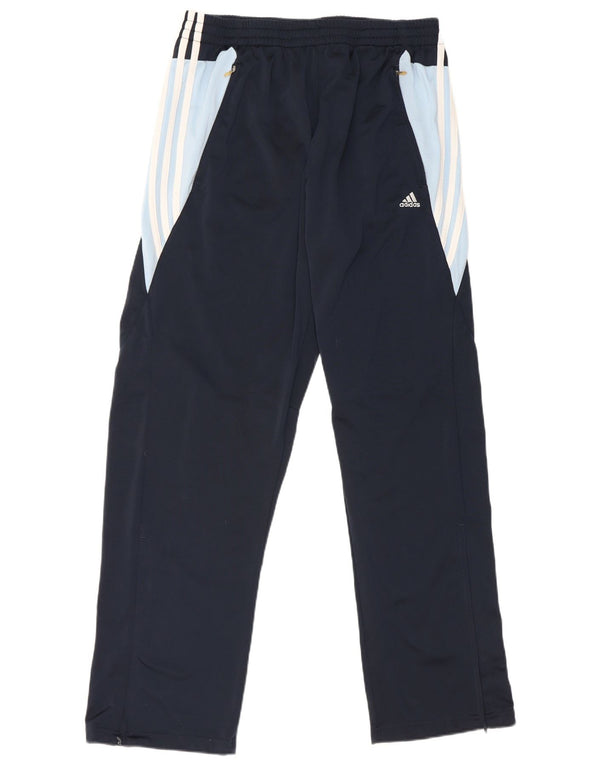 Męskie spodnie dresowe Adidas UK 42/44, duże, granatowe, z blokami kolorów