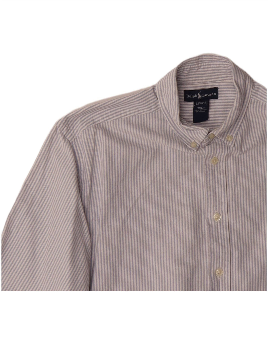 RALPH LAUREN Koszula chłopięca 15-16 lat, duża, niebieska, bawełniana w prążki