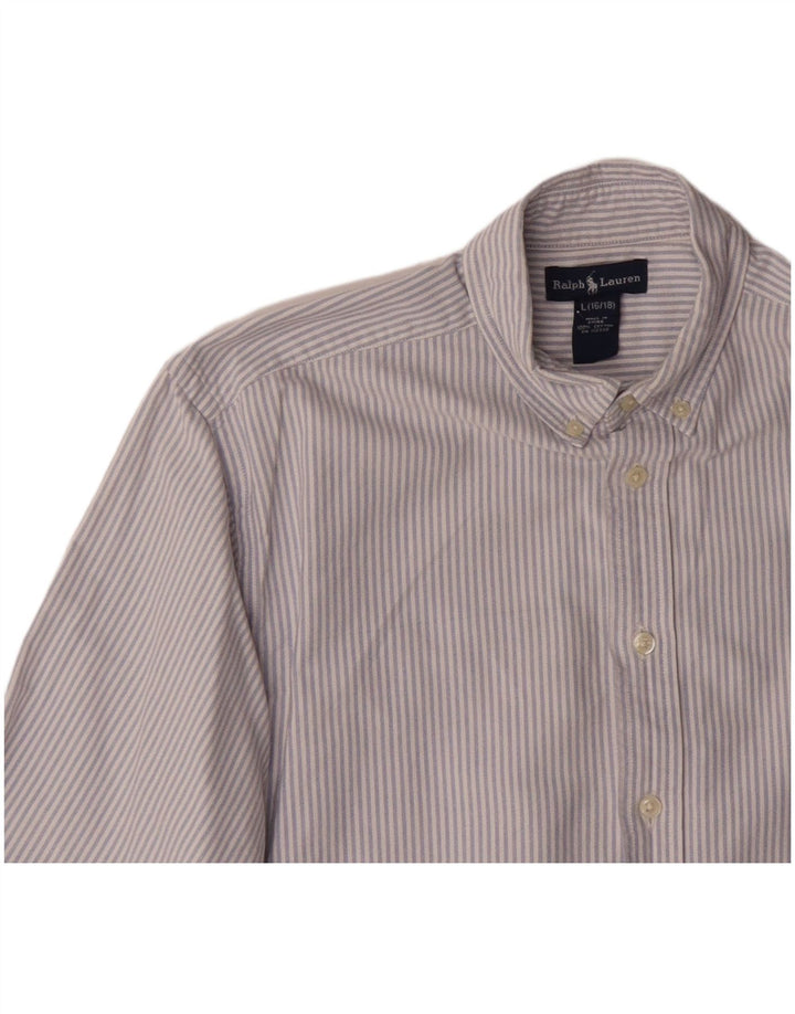 RALPH LAUREN Koszula chłopięca 15-16 lat, duża, niebieska, bawełniana w prążki