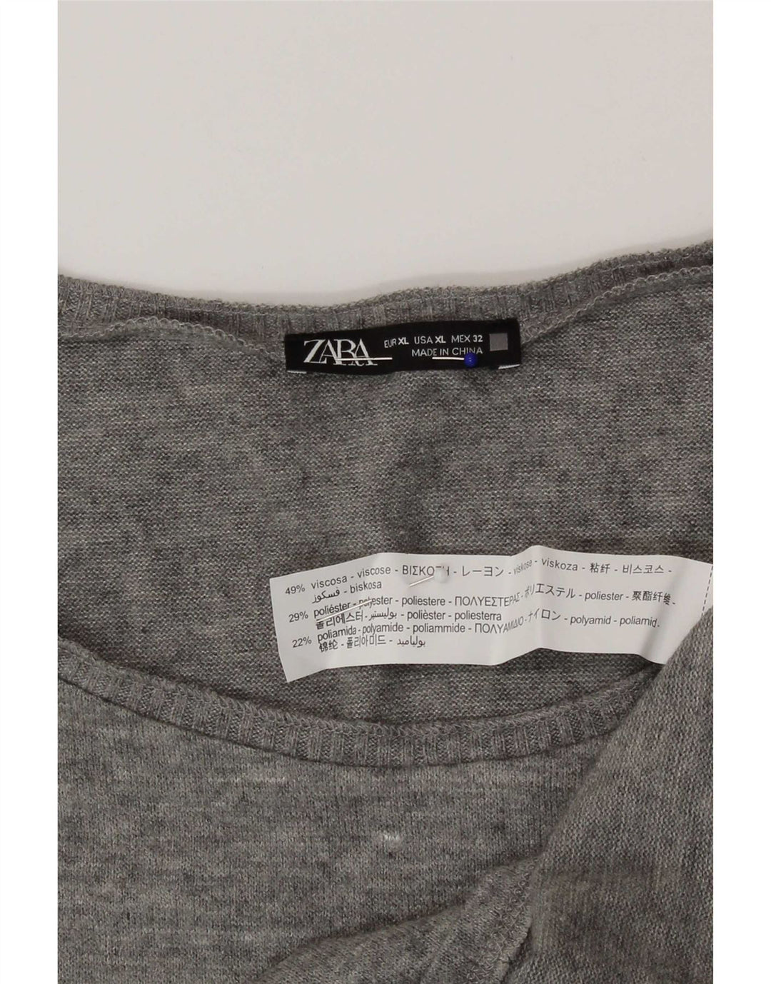 Damski top z kamizelką Zara UK 18 XL Szara wiskoza
