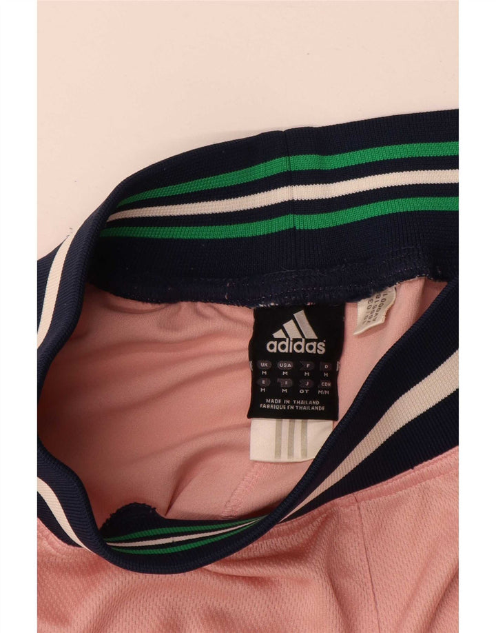 Damskie spodenki sportowe Adidas UK 12 Średni różowy poliester z blokami kolorów