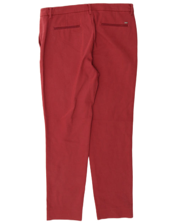 Spodnie damskie Tommy Hilfiger Slim Chino US 10 Large W30 L28 Burgundowe