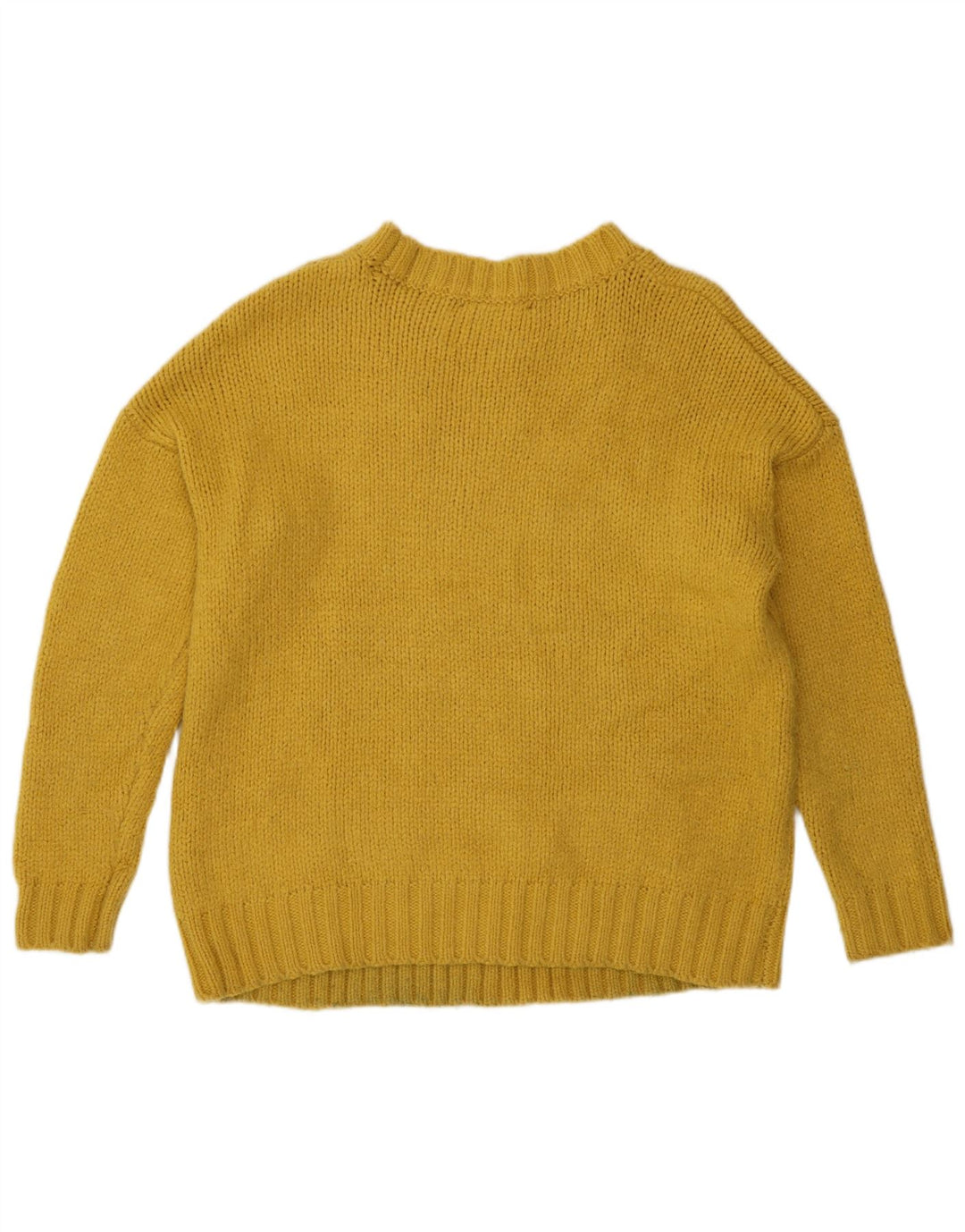 Marks & Spencer Damski sweter z okrągłym dekoltem UK 14 Średni żółty akryl