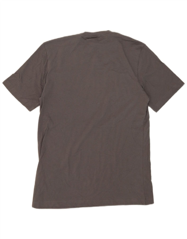 Męski T-shirt z grafiką ADIDAS, mały, szary, bawełniany