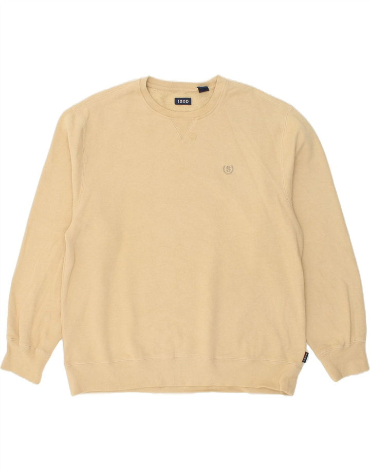 IZOD Mens Sweatshirt Jumper Large Beige Cotton Vintage Izod and Second-Hand Izod from Messina Hembry 