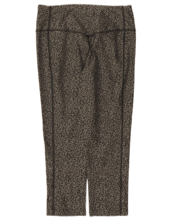 Damskie legginsy Nike Dri Fit Abstrakcyjny wzór Capri UK 10 Małe szare
