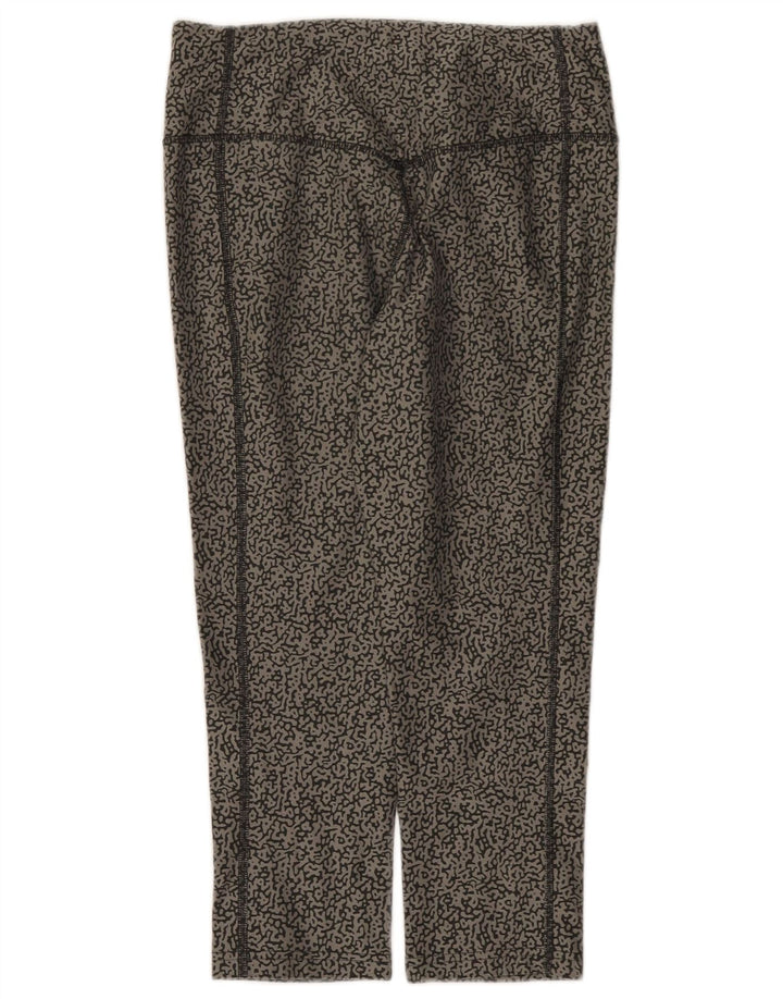 Damskie legginsy Nike Dri Fit Abstrakcyjny wzór Capri UK 10 Małe szare