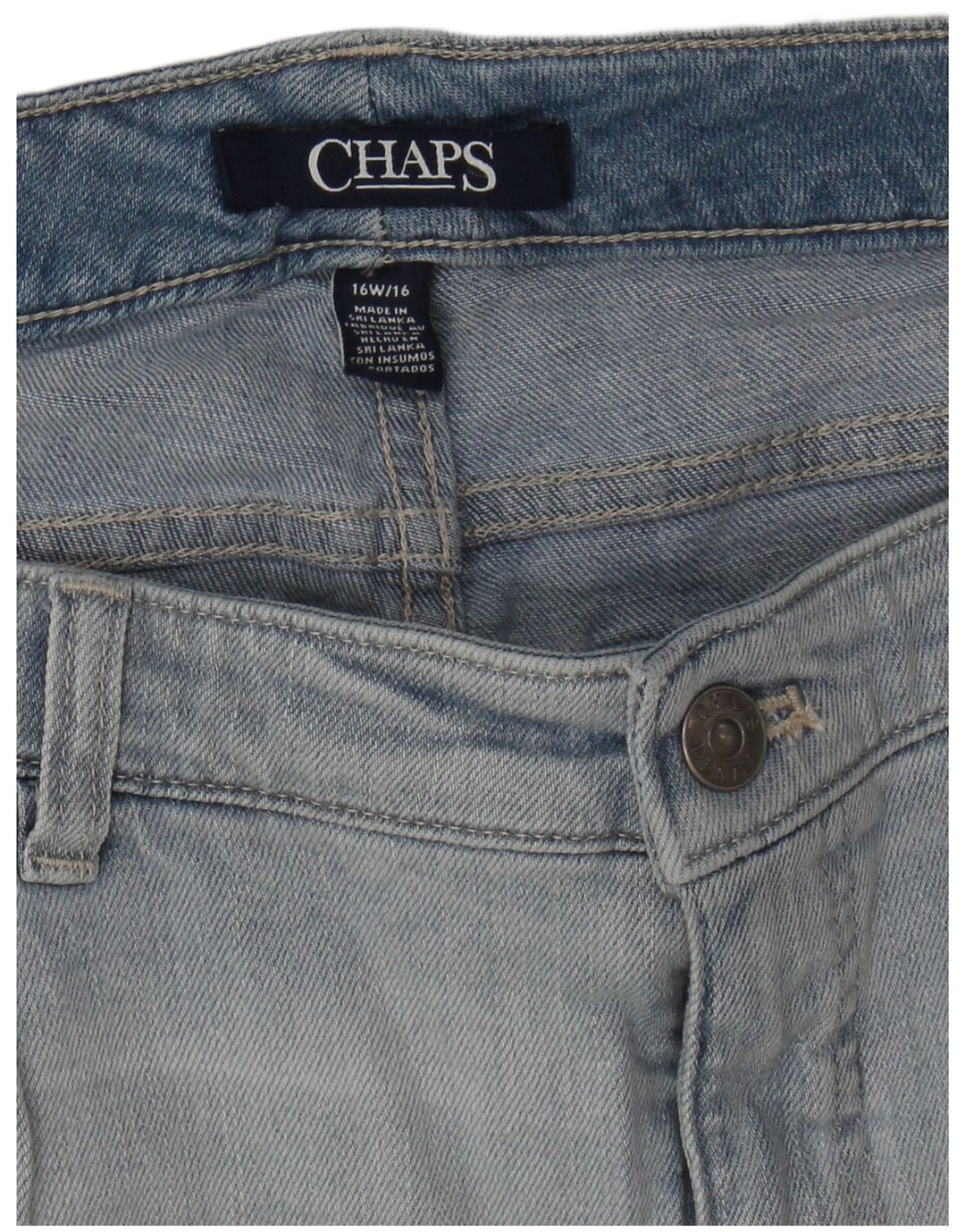 CHAPS Womens Bermuda Denim Shorts US 16 2XL W36  Blue Cotton