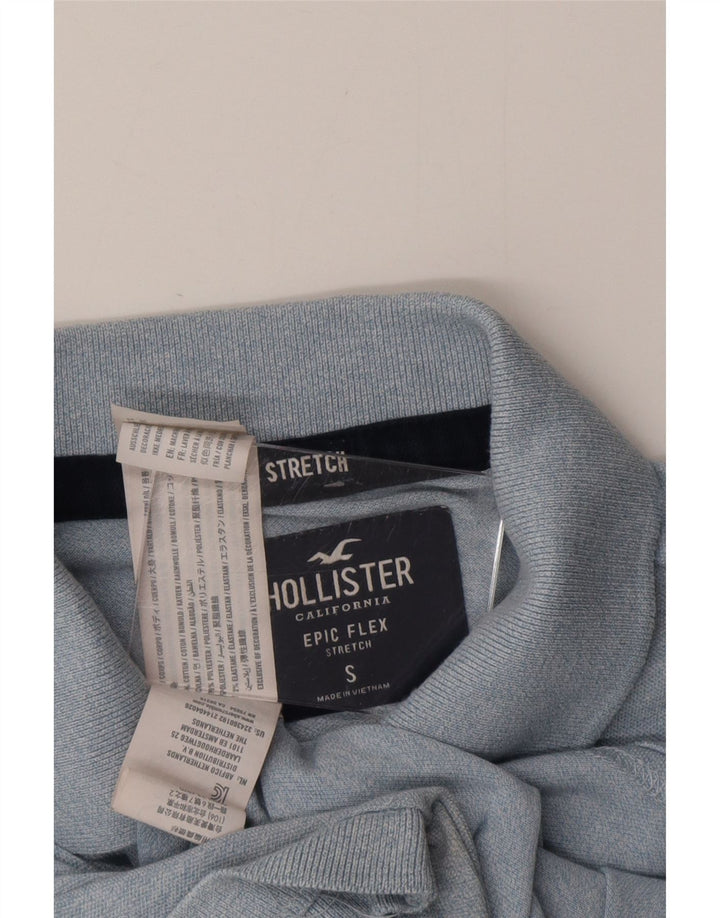 Męska koszulka polo HOLLISTER, mała, niebieska, bawełniana