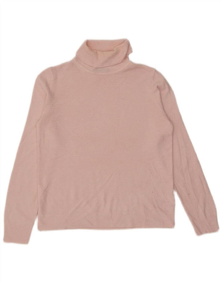 Marks & Spencer Damski sweter z golfem UK 12 Średni różowy akryl