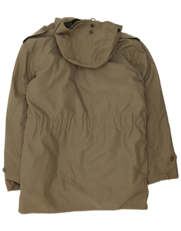 Vintage męska kurtka wojskowa z kapturem Sherpa Parka UK 38 Medium Khaki
