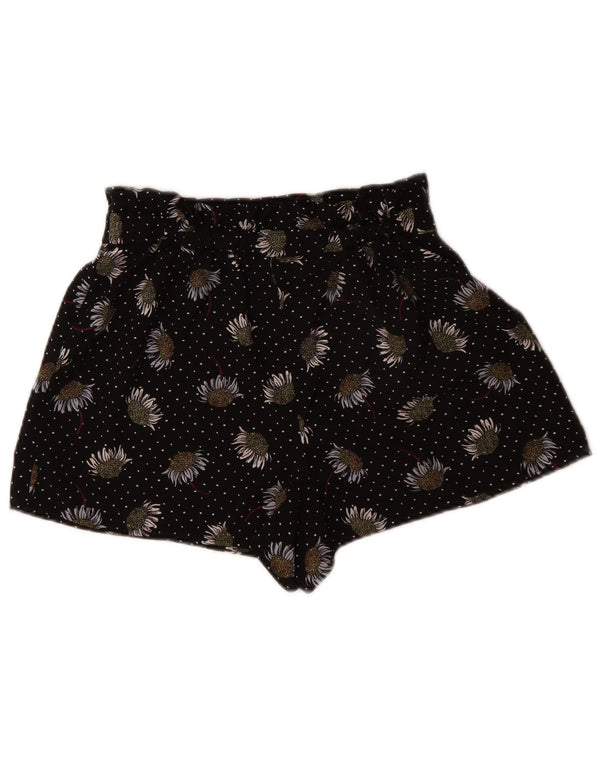 Damskie szorty Topshop UK 10 Small W26 Czarny kwiatowy poliester