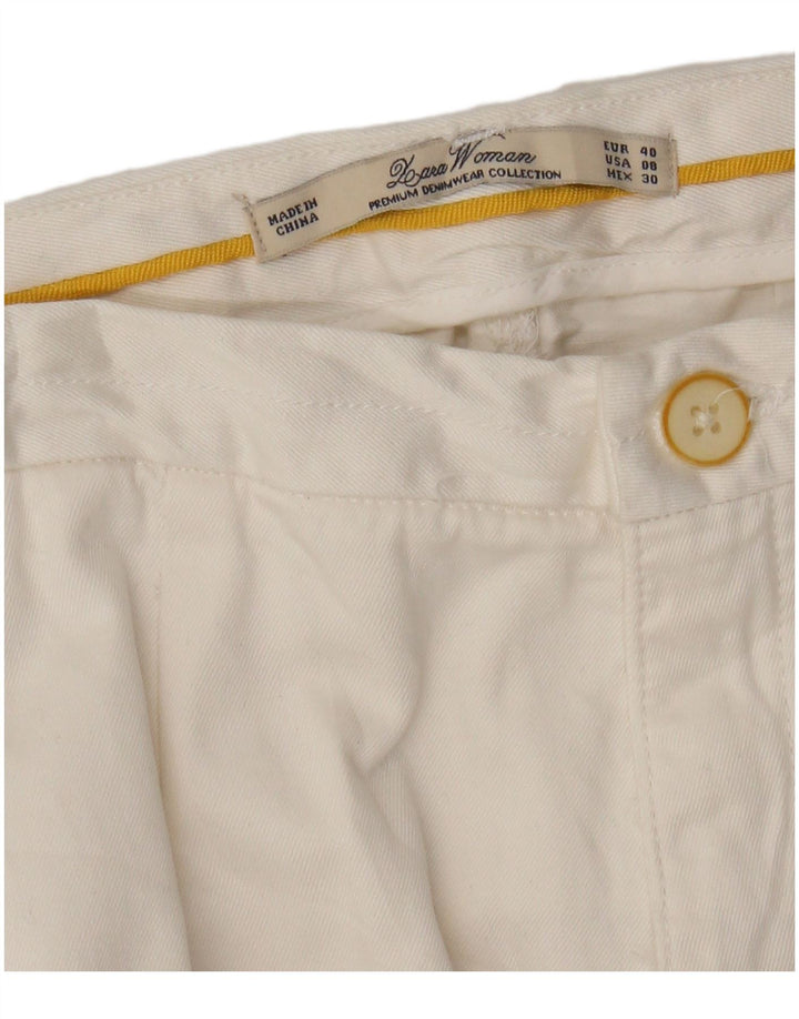 Damskie proste spodnie chino Zara EU 40 Medium W30 L28 białe