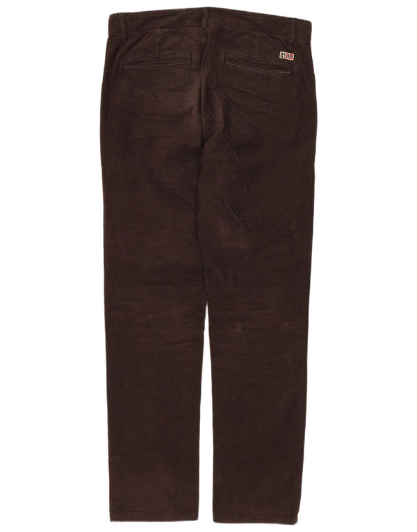 Spodnie damskie Napapijri Straight sztruksowe W30 L30 brązowe