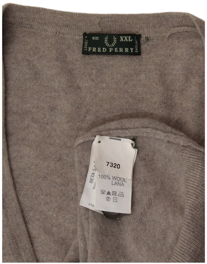Sweter damski Fred Perry Cardigan UK 20 2XL Szara wełna