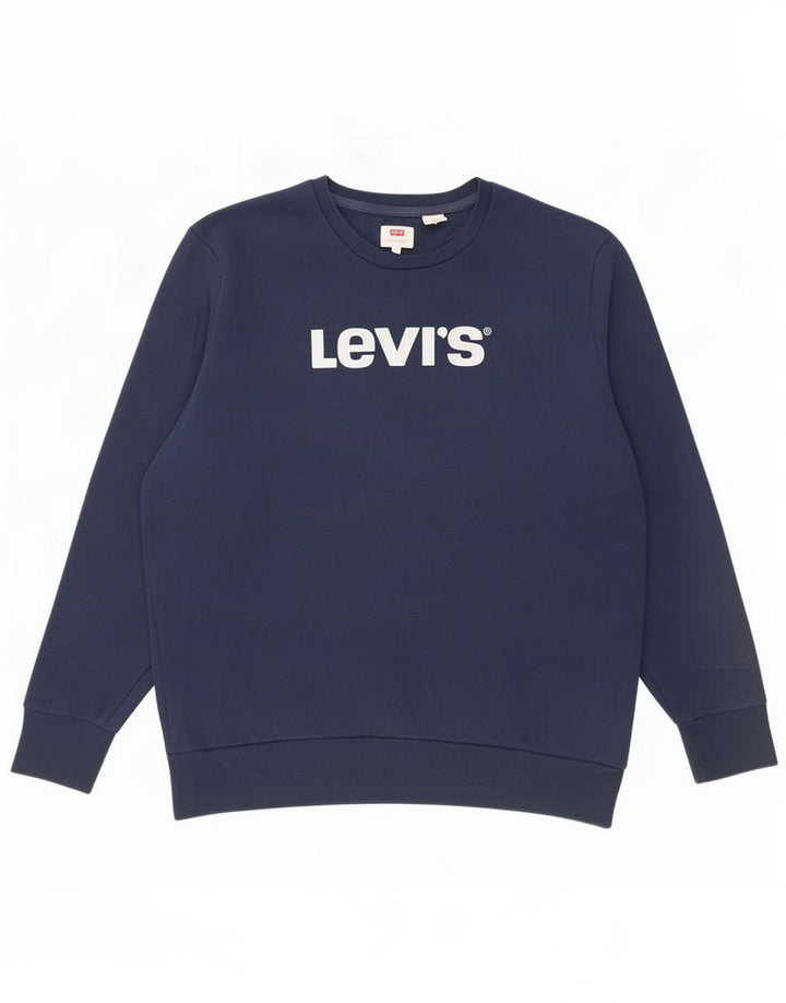 Męska bluza z grafiką Levi's, duża, granatowa, bawełniana