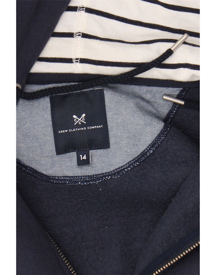 CREW CLOTHING Damski sweter z kapturem i zamkiem UK 14, średni granatowy, bawełniany