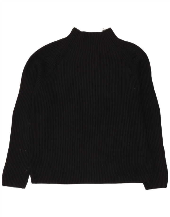 Męski sweter Zara z zamkiem błyskawicznym, duży, czarny, bawełniany