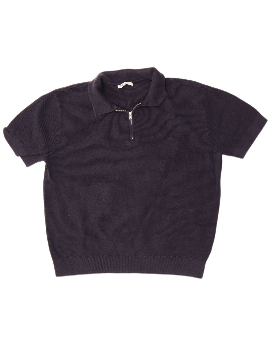 Męska koszulka polo Zara, duża, granatowa, bawełniana