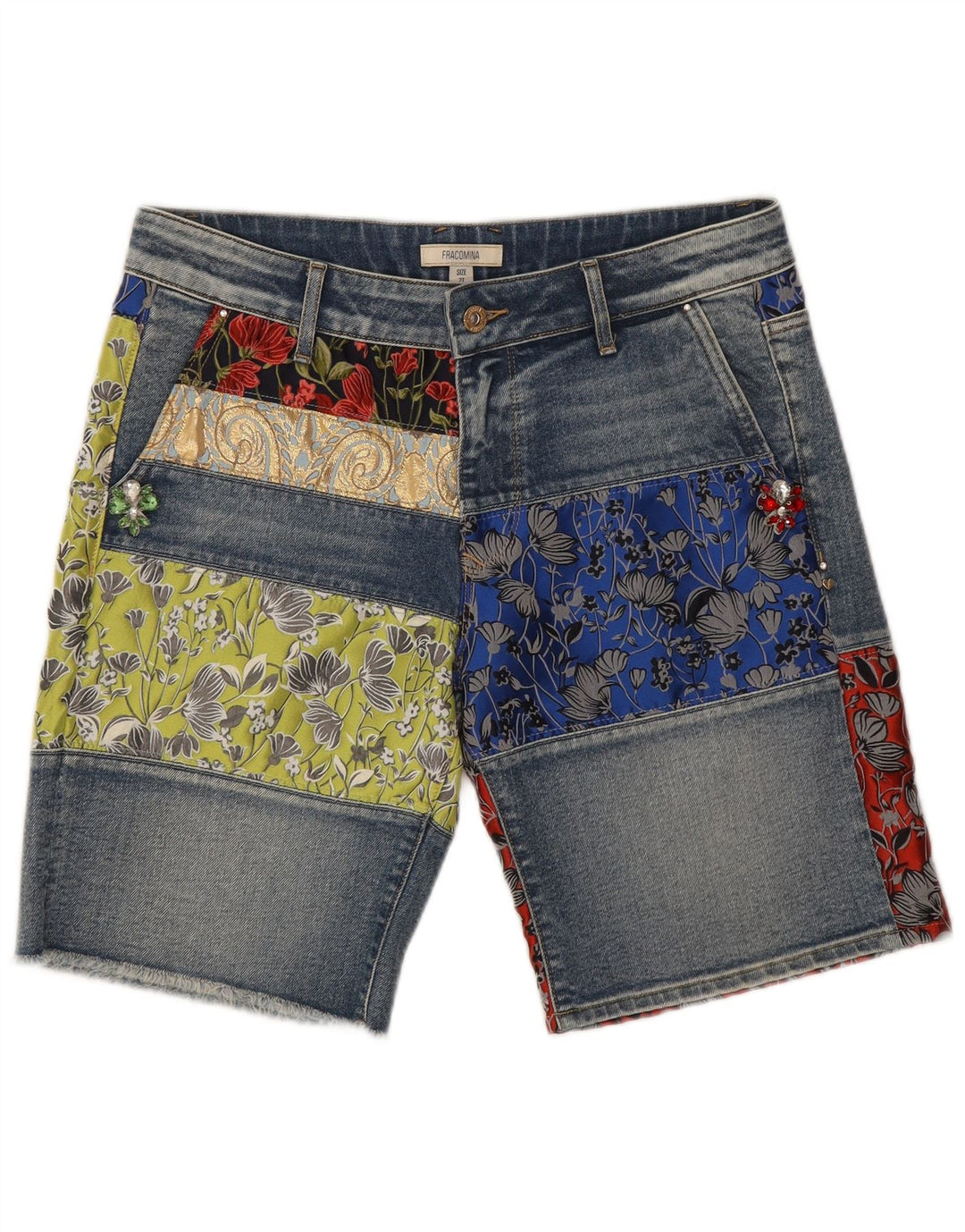 Damskie spodenki jeansowe Fracomina W27 Small Blue Patchwork