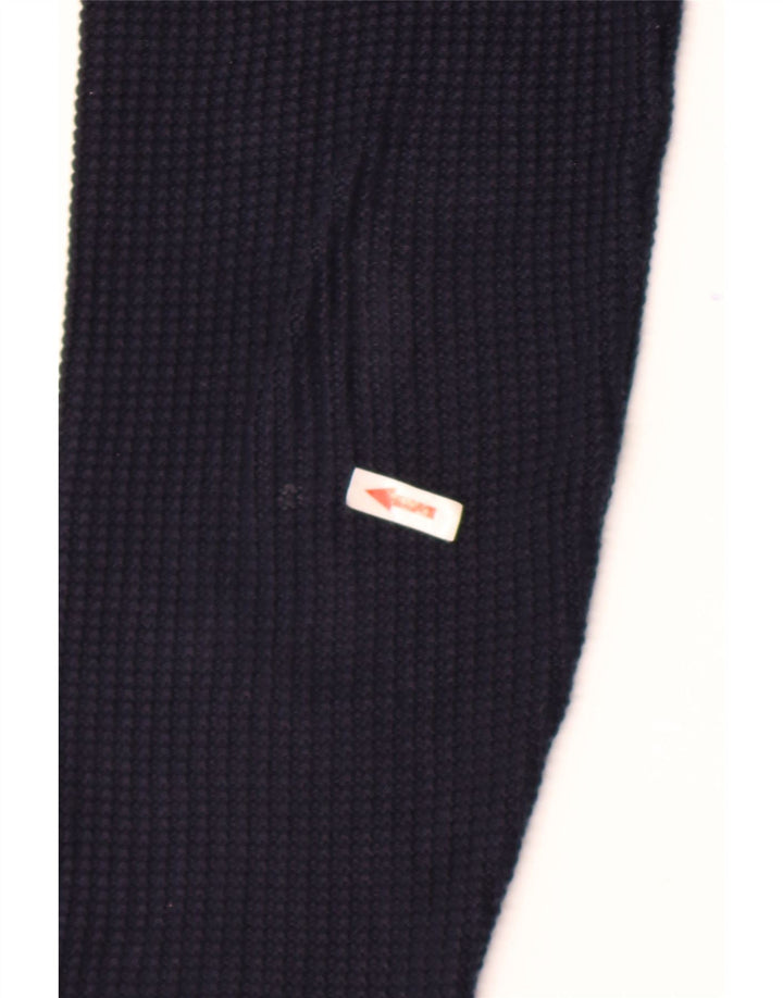 Męski sweter z okrągłym dekoltem Zara, duży, granatowy, bawełniany