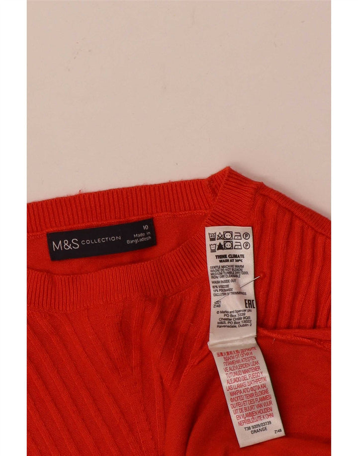Marks & Spencer Damski sweter z dekoltem w łódkę, UK 10, mały, pomarańczowy
