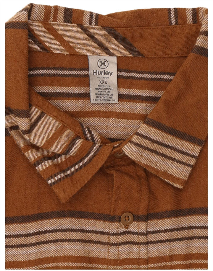Męska koszula flanelowa Hurley 2XL w brązowe paski