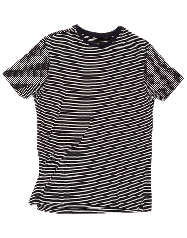 T-shirt męski Massimo Dutti Top, średni, granatowy, w prążki