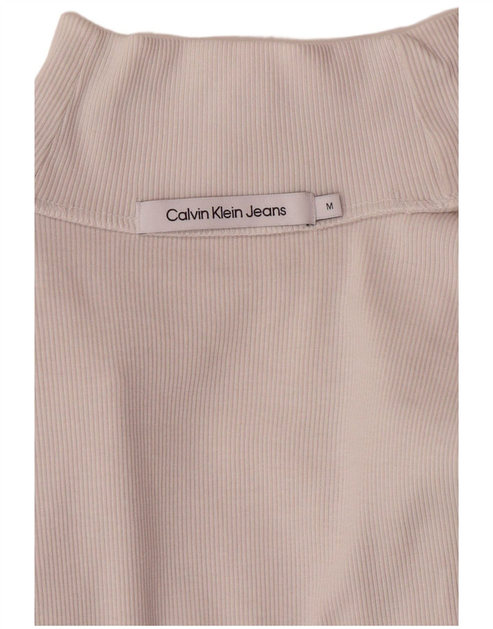 CALVIN KLEIN JEANS Damski krótki top z długim rękawem, UK 12, średni biały