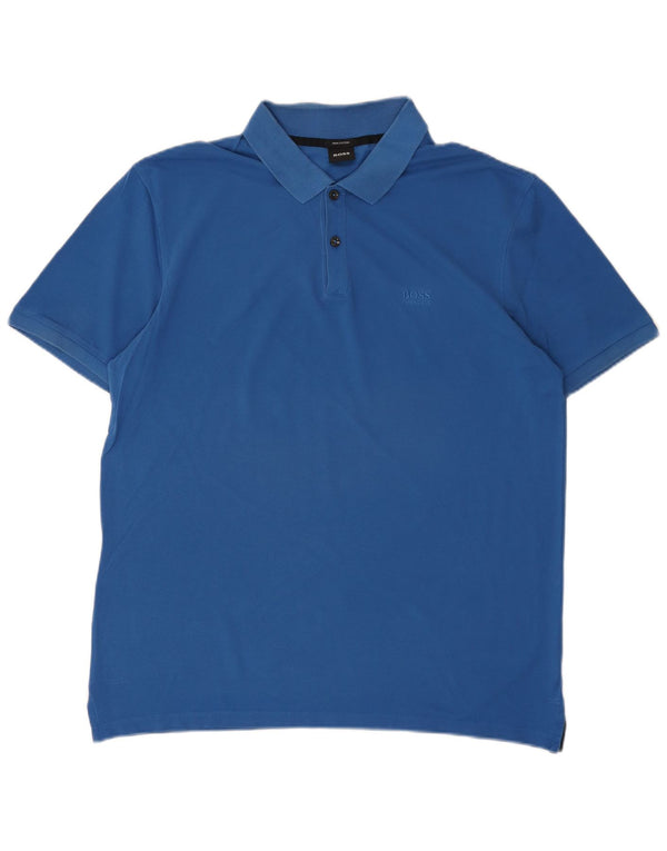 Męska koszulka polo Hugo Boss XL, niebieska, bawełniana, designerska