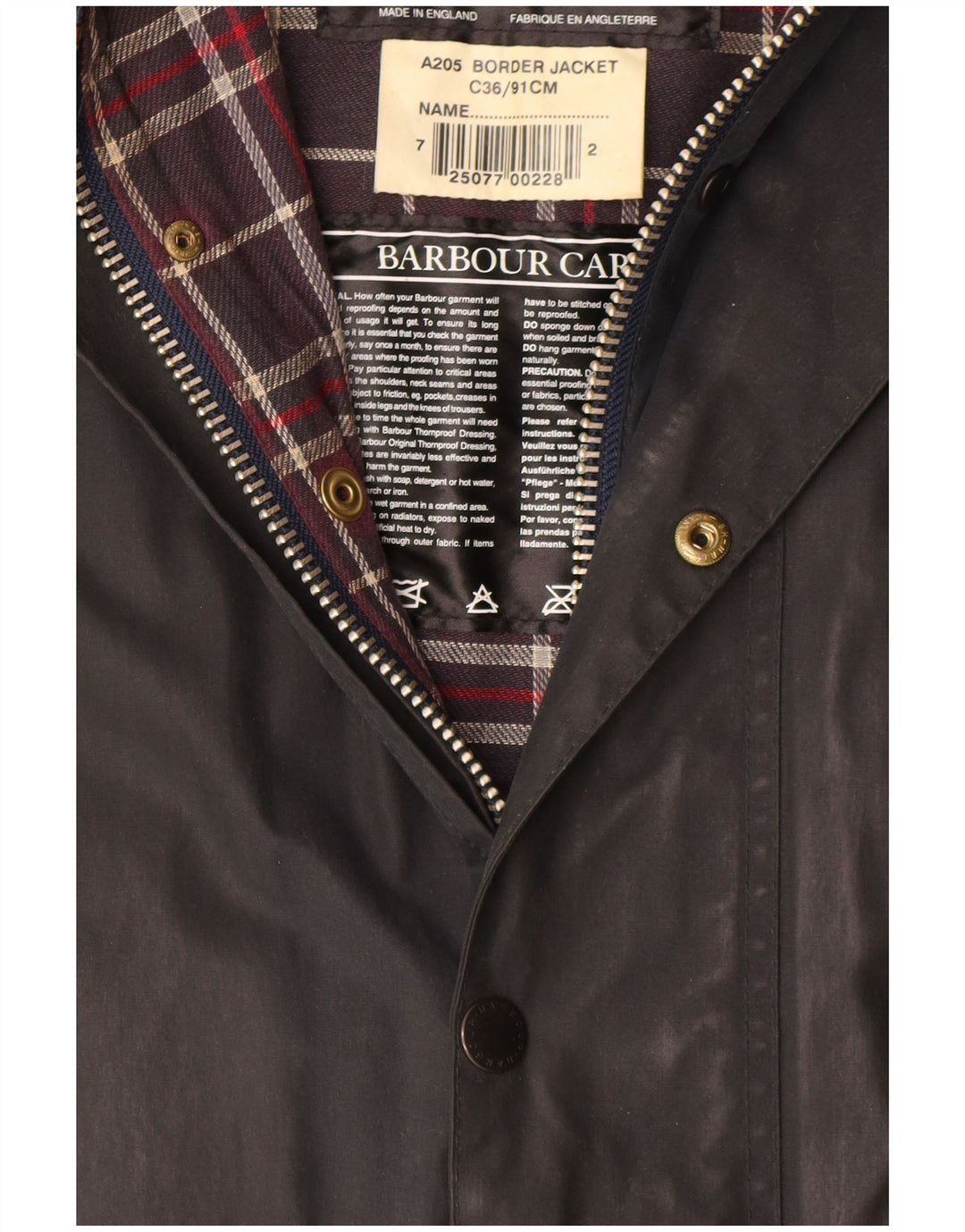 Płaszcz męski Barbour Border z woskowanej bawełny UK 36 Small Black