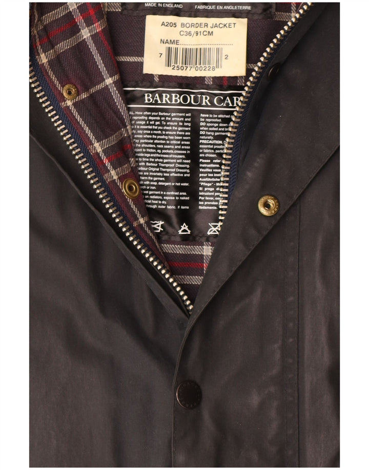 Płaszcz męski Barbour Border z woskowanej bawełny UK 36 Small Black