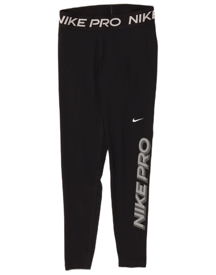 Damskie legginsy Nike Dri Fit Graphic UK 12, średni czarny poliester