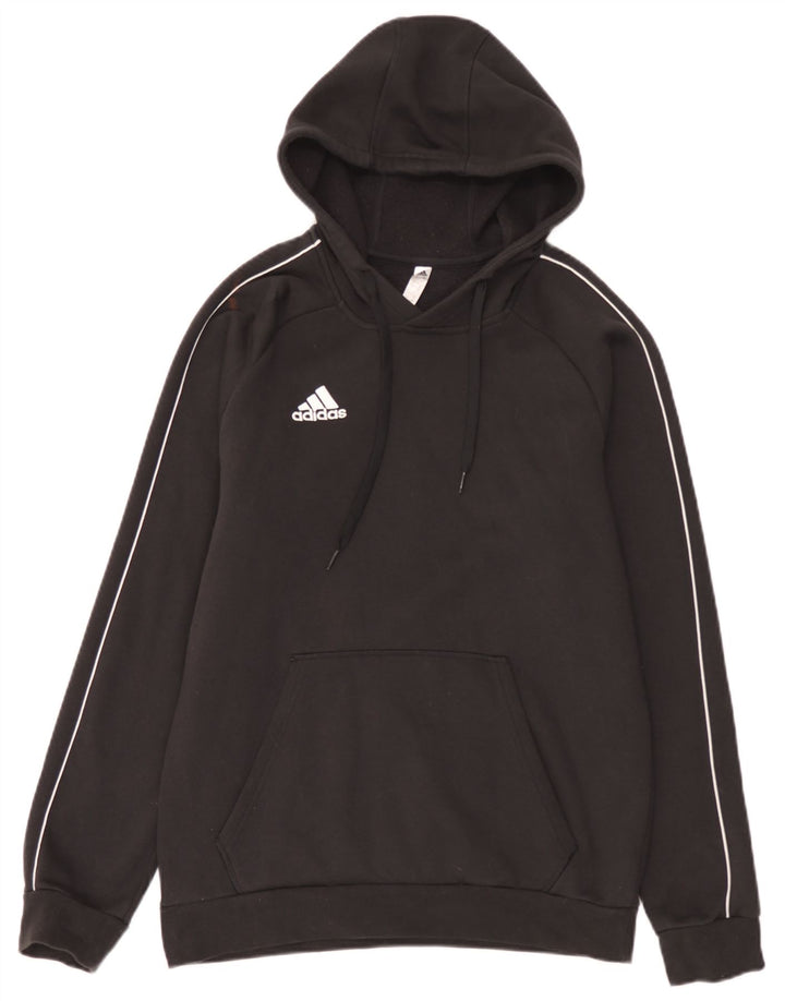 Męska bluza z kapturem Adidas, średnia czarna bawełna