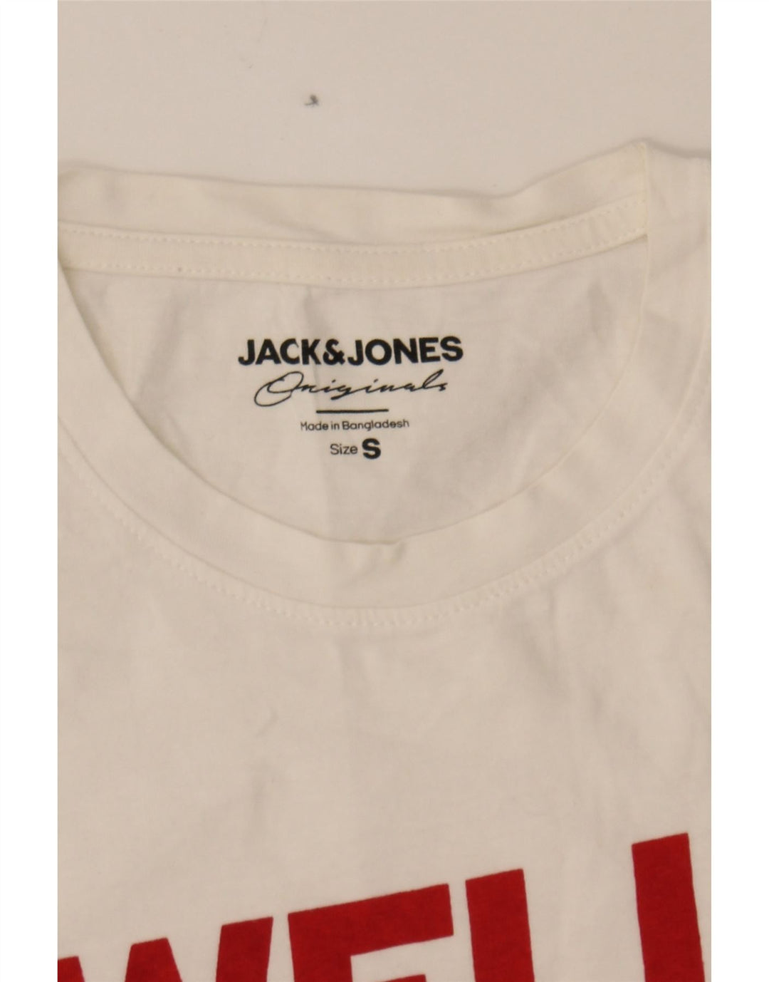 JACK & JONES Mens Graphic T-Shirt Top Small White Cotton Vintage Jack & Jones and Second-Hand Jack & Jones from Messina Hembry 