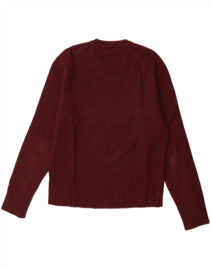 Męski sweter Zara z dekoltem w kształcie litery V, średni burgund