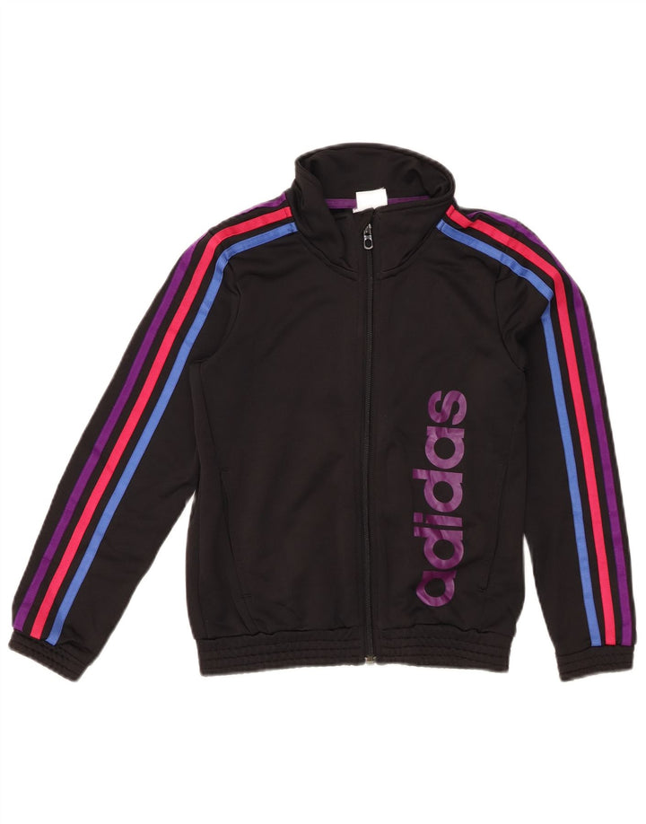 Dziewczęca bluza dresowa Adidas z grafiką, 9-10 lat, czarny poliester