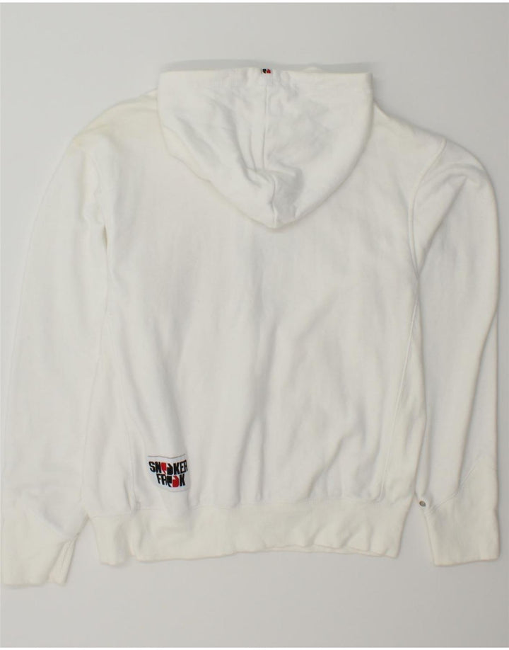 SNEAKER FREAK  Mens Graphic Zip Hoodie Sweater Medium White Cotton Vintage Sneaker Freak and Second-Hand Sneaker Freak from Messina Hembry 