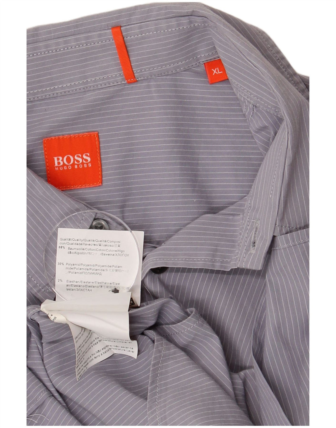 Koszula męska HUGO BOSS XL, niebieska, bawełniana w prążki